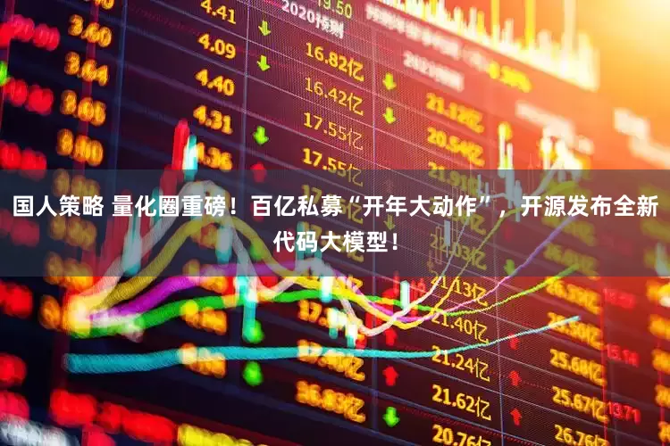 国人策略 量化圈重磅！百亿私募“开年大动作”，开源发布全新代码大模型！